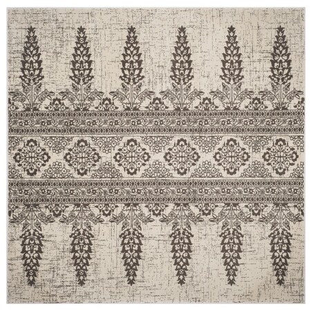 Safavieh 6 ft.-7 in. x 6 ft.-7 in. Evoke Power Loomed Square Area Rug Ivory & Silver EVK521S-7SQ